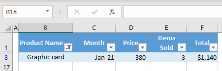 filter merged cells initial data 2