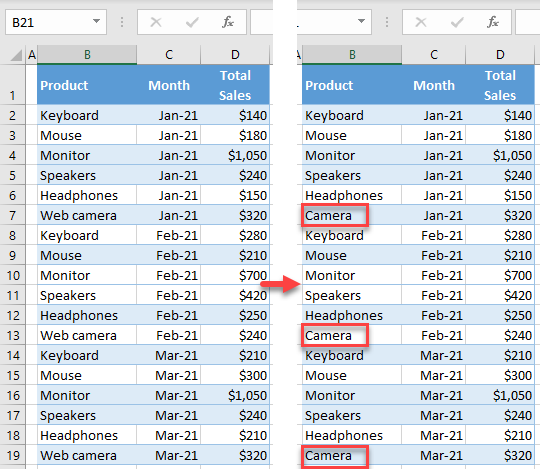 find and replace multiple values initial data