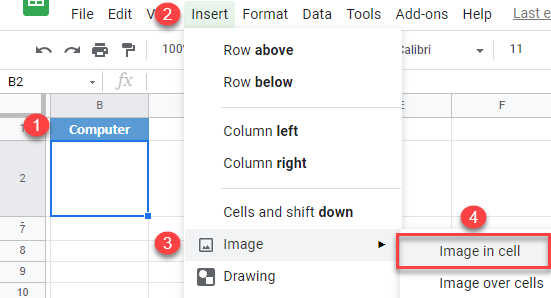 google sheets insert a picture 1