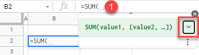 google sheets insert functions