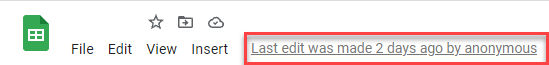 google sheets last saved date