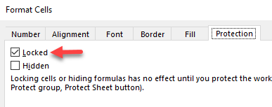 lock cells excel 2