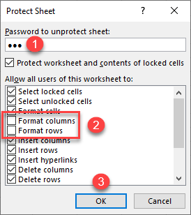 lock columns rows resizing 5