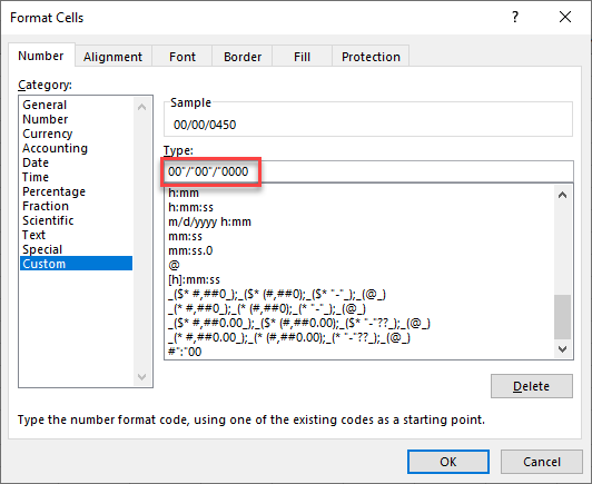 mask data input for dates