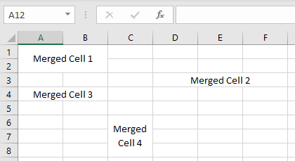 merged cells initial data