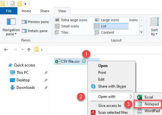 paste csv data into columns 1