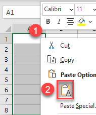 paste csv data into columns 3