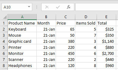 paste csv data into columns 8