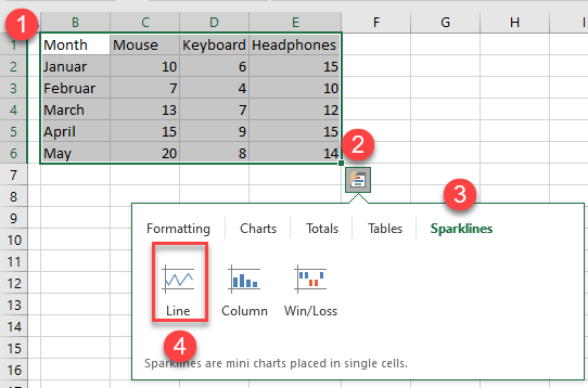 quick analysis tool 18