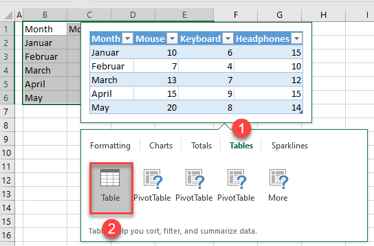 quick analysis tool 2