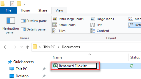 rename a file in excel 6