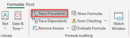 show precedent tracer arrows 1