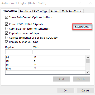 turn on change autocorrect 8