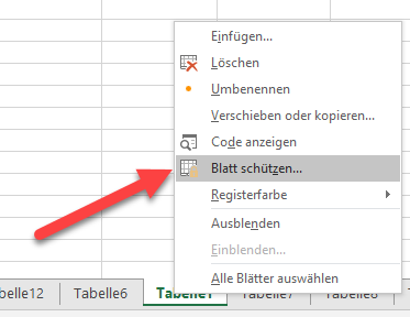 vba blatt schuetzen