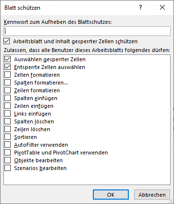 vba blattschutz aufheben