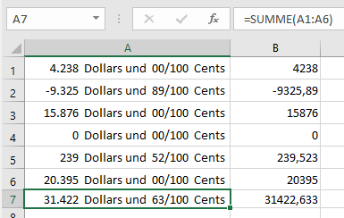 vba bruch formatierung zeichenfolge