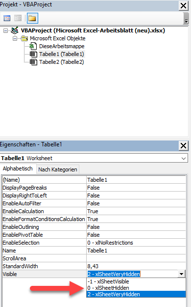 vba eigenschaft visible