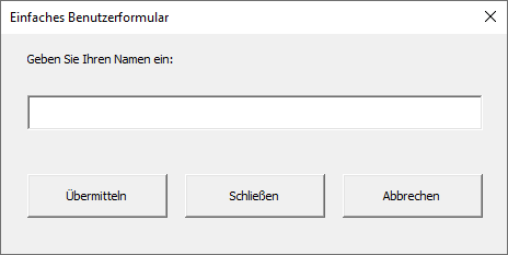 vba einfaches benutzerformular