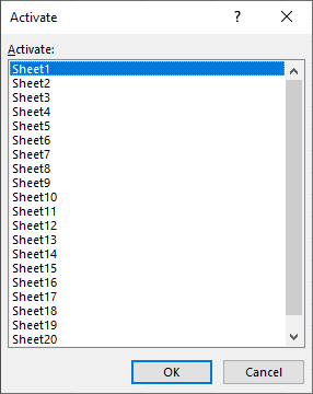 view list of worksheet tabs 3