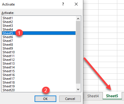 view list of worksheet tabs 4