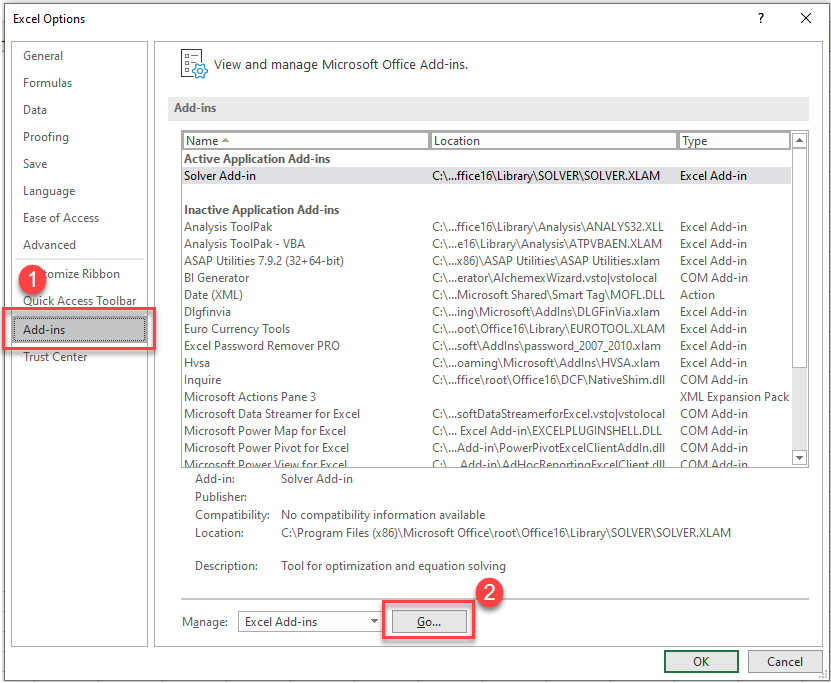 ActivateSolver ExcelOptions