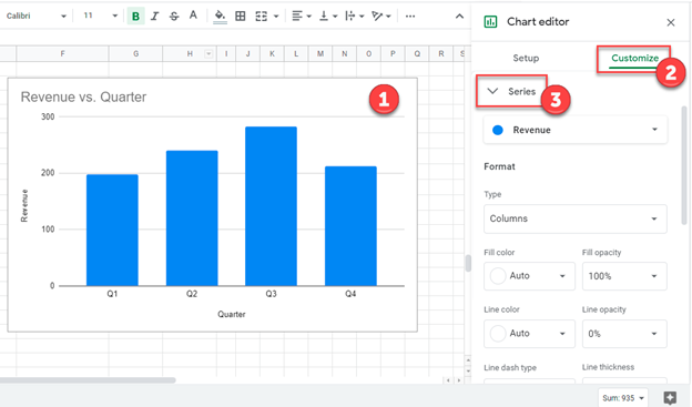 Add Error Bars in Graph in Google Sheets