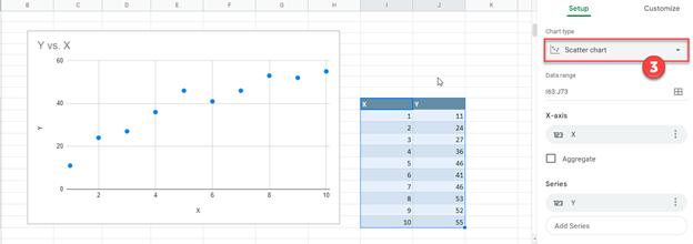 Change Chart Type to Logarithmic Scale in Google Sheets