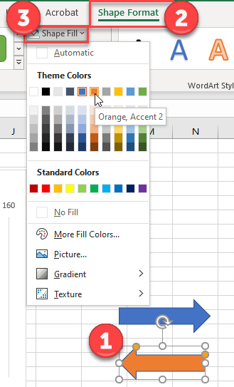 Change Colors of Arrow Chart in Excel