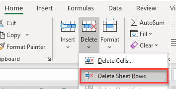 clean data delete rows