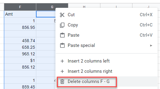 clean data gs delete columns