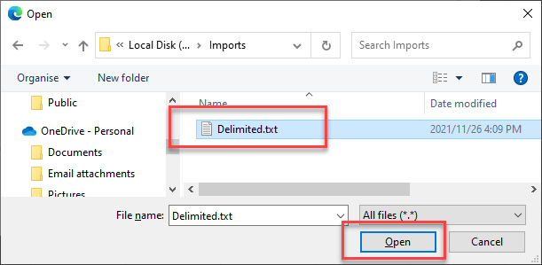 clean data gs import select file
