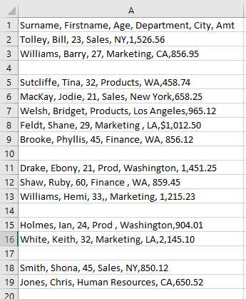 clean data text to columns