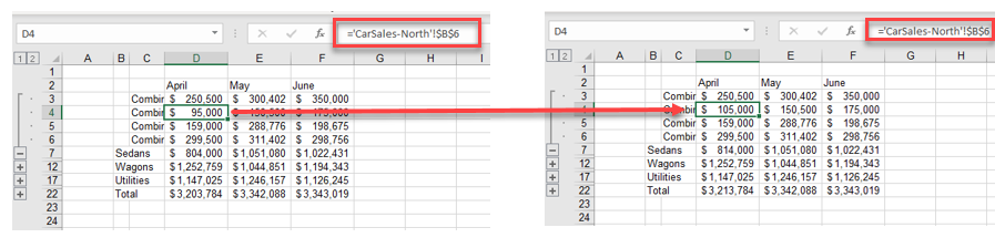 CombineSheets Change Data