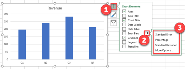 Create Error Bars for Graph in Excel