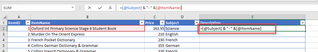 CreateDatabase Calculated Field