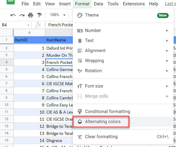 CreateDatabase GS FormatRows