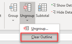 Grouping ClearOutline