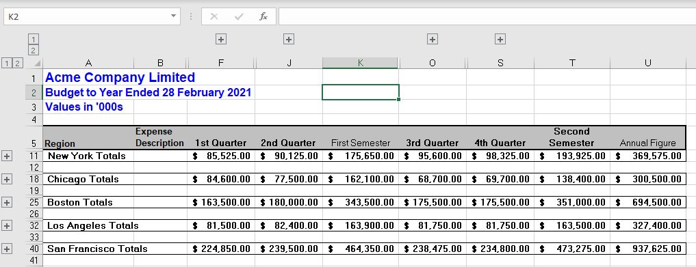 grouping group columns