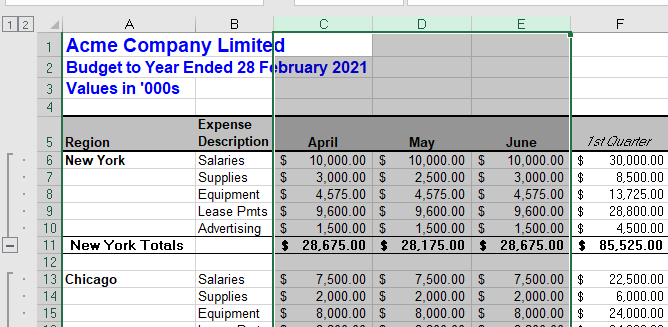 grouping select columns