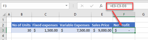 ScenarioManager Net Profit