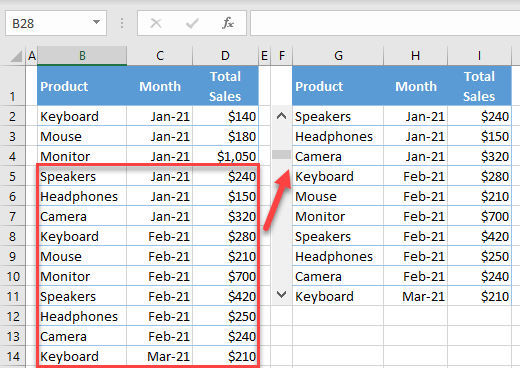 create scroll bar final data