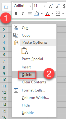 delete infinite rows columns 13