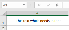 excel increase cell indent 3
