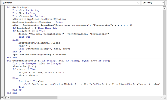 generate permutations 3a