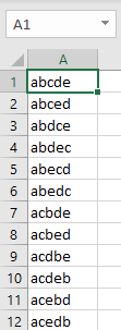 vba 순열 결과