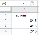 google sheets display fraction without reducing 4