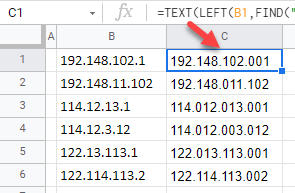 google sheets sort ip address 1