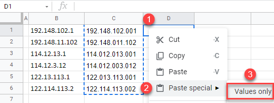 google sheets sort ip address 3