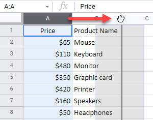 google sheets swap move columns 2