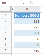 google sheets thousands number format 3